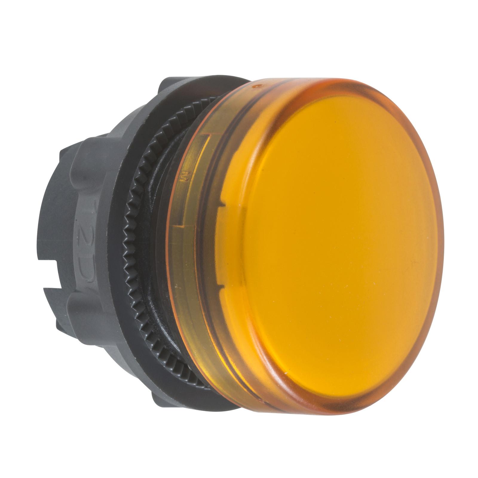 Head for pilot light, Harmony XB5, metal, orange, 22mm, plain lens for BA9s bulb