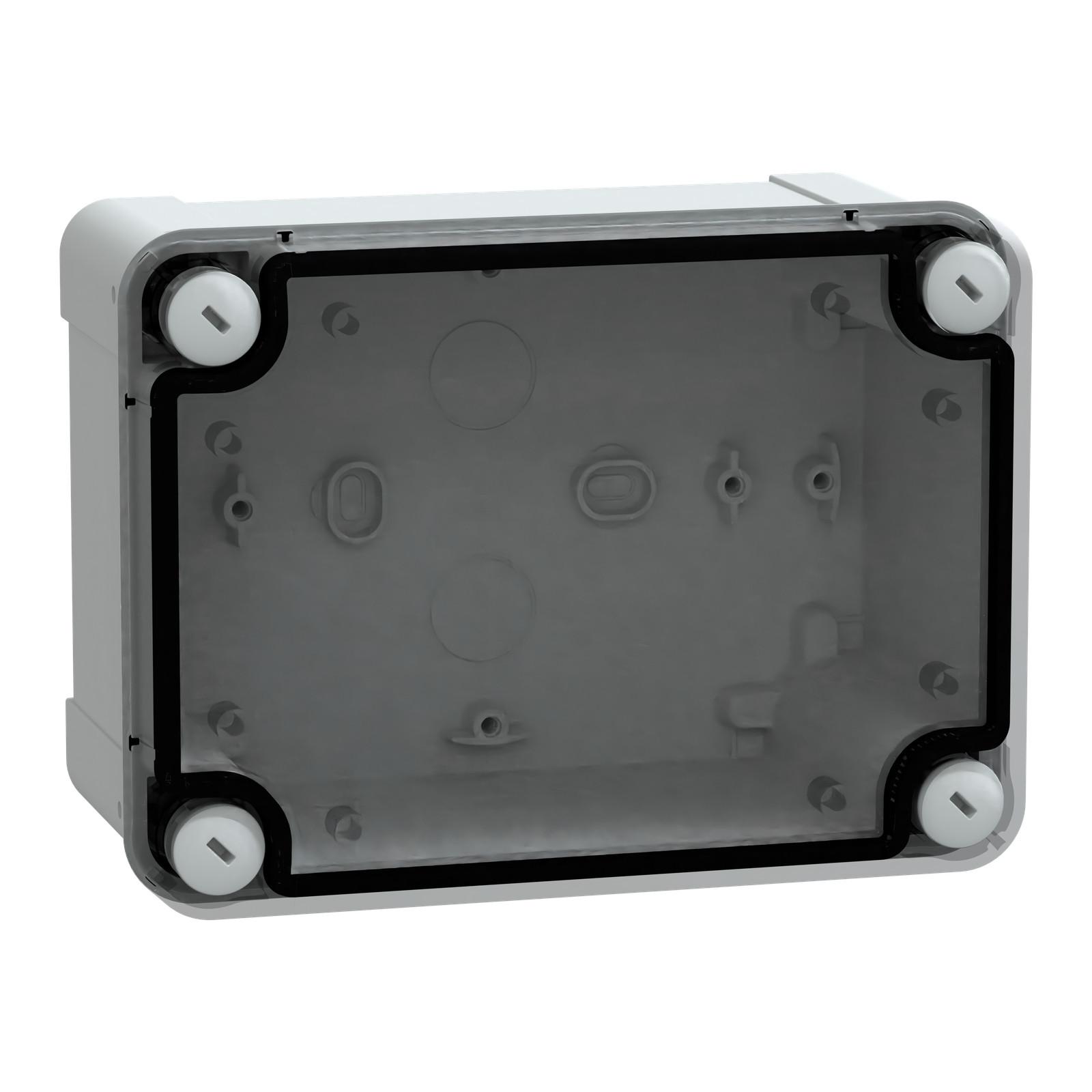 PC box IP66 IK08 RAL7035 Int.H150W105D80 Ext.H164W121D87 Transp.cover H20
