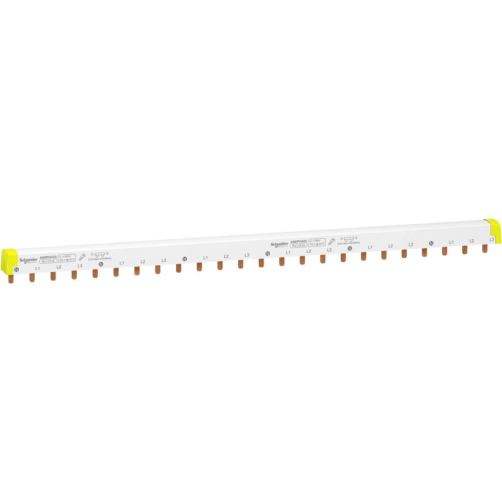 Acti9 - comb busbar - 3L+N - 18 mm pitch - 24 modules - 100 A