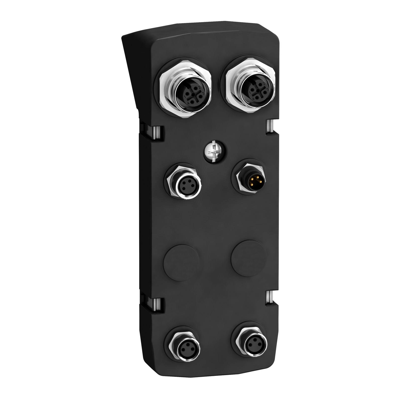 Connector module, Lexium 32i, connection for industrial connectors, EtherCAT, 2 DI source, STO