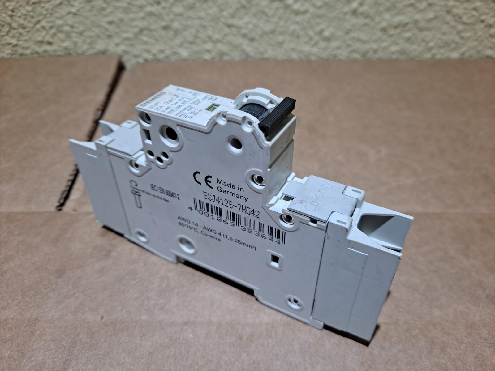 MCB 5SJ4 1P 277V 25A 10K C-TRIP