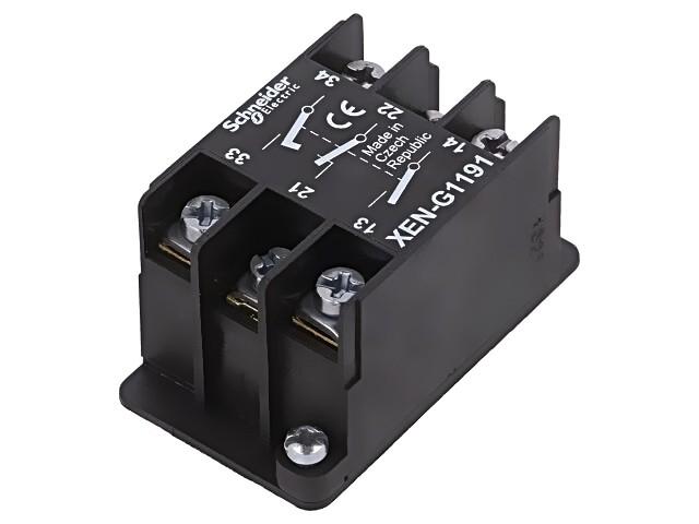 Harmony, XAC Pendant Station, contact block, spring return, front mounting, 1 early close NO, 1 NO and 1 NC