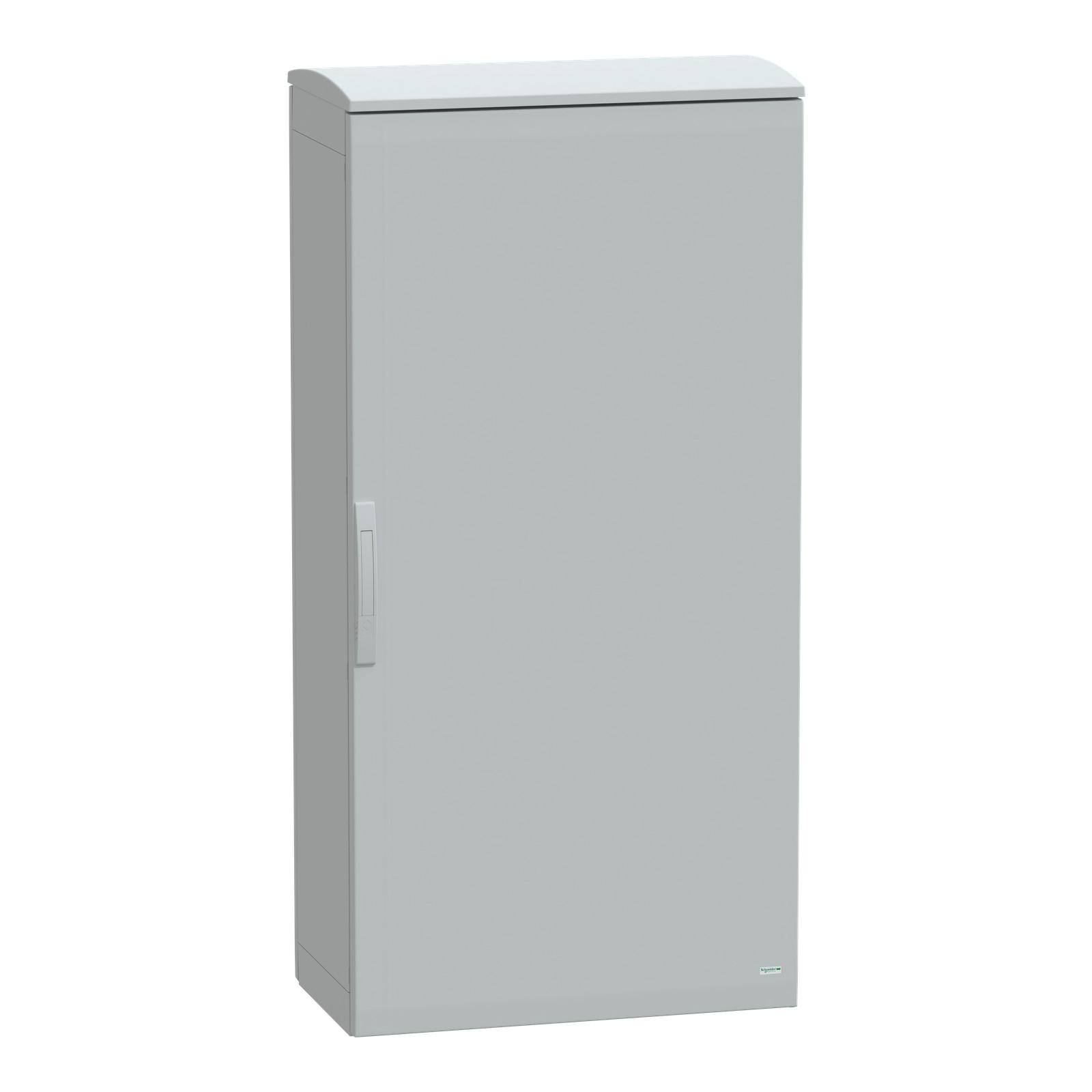 Floor standing polyester enclosure, Thalassa PLA, plain door, ventilated canopy, 1500x750x420mm, IP44, IK10