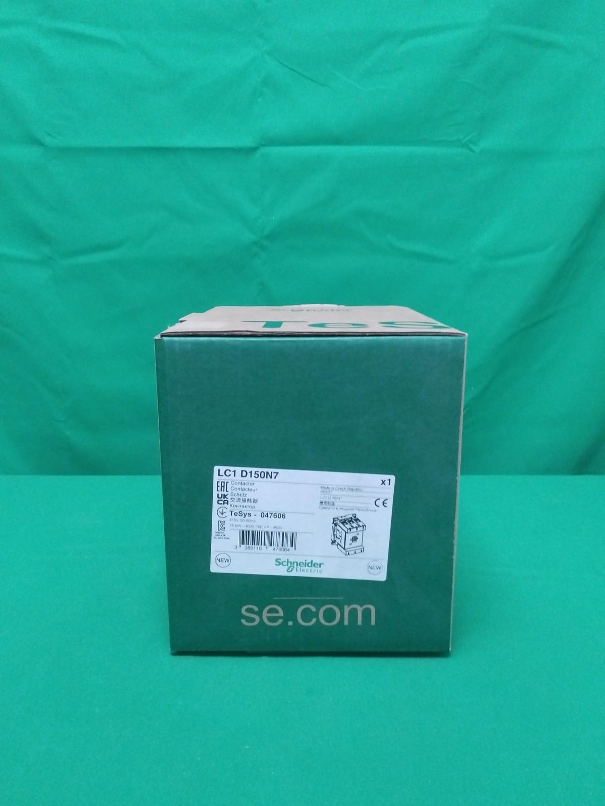 IEC contactor, TeSys Deca, nonreversing, 150A, 100HP at 480VAC, up to 100kA SCCR, 3 phase, 3 NO, 415VAC 50/60Hz coil, open