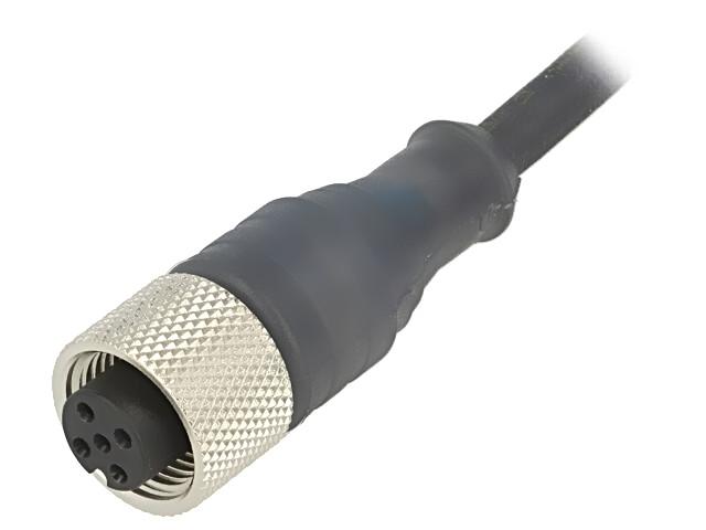 female - M12 - 5-pin - straight prewired connector - cable 10 m