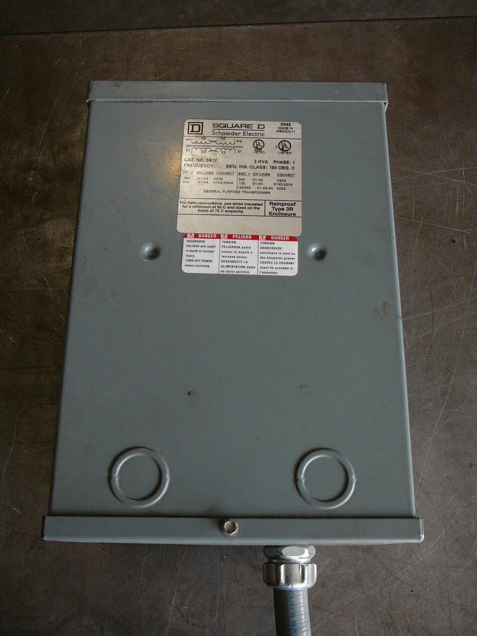 Transformer, dry type, encapsulated, 3kVA, 1 phase, 240x480V primary, 120/240V secondary, 10A, 115C rise