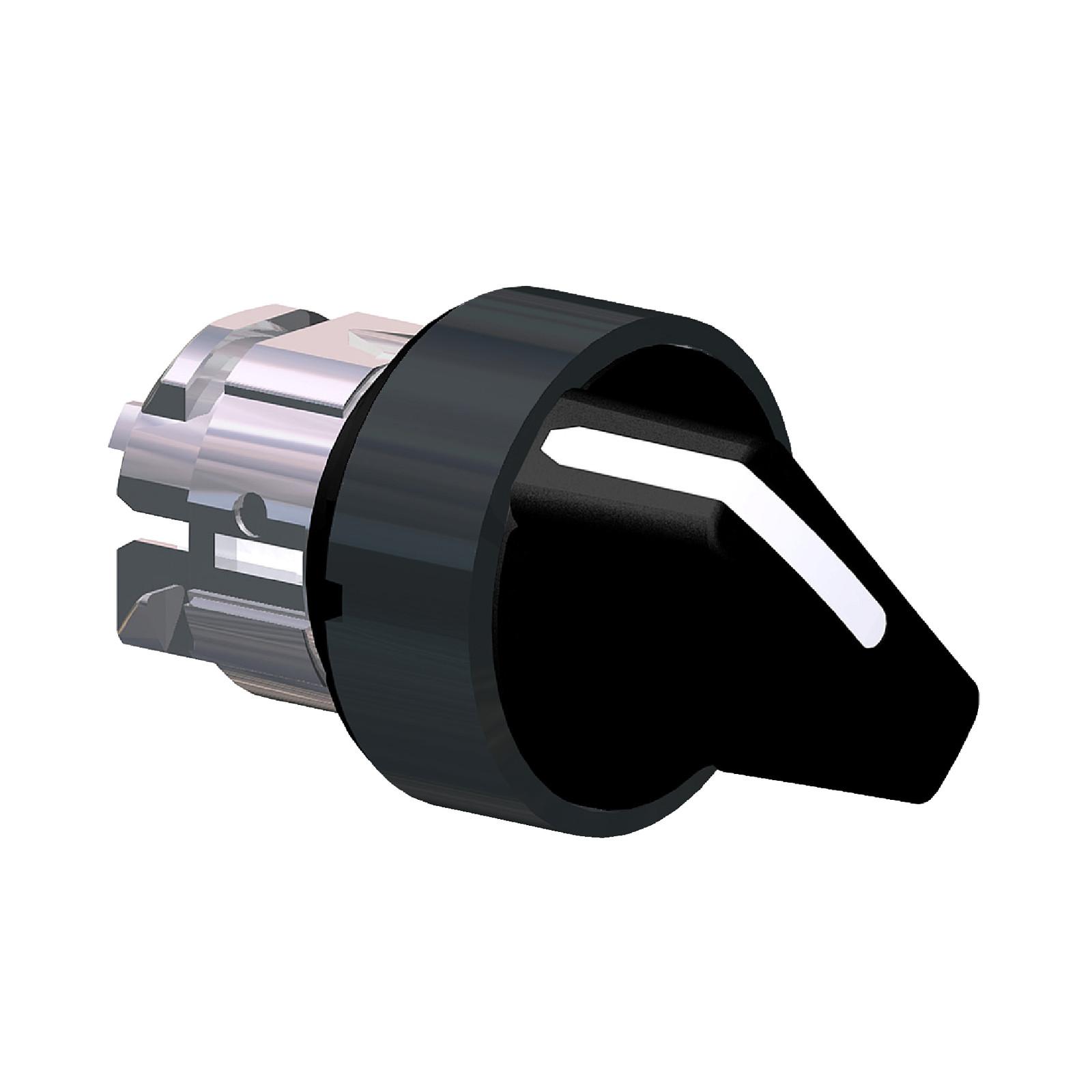 Head for selector switch, Harmony XB4, XB5, black Ø22 mm 2 position spring return
