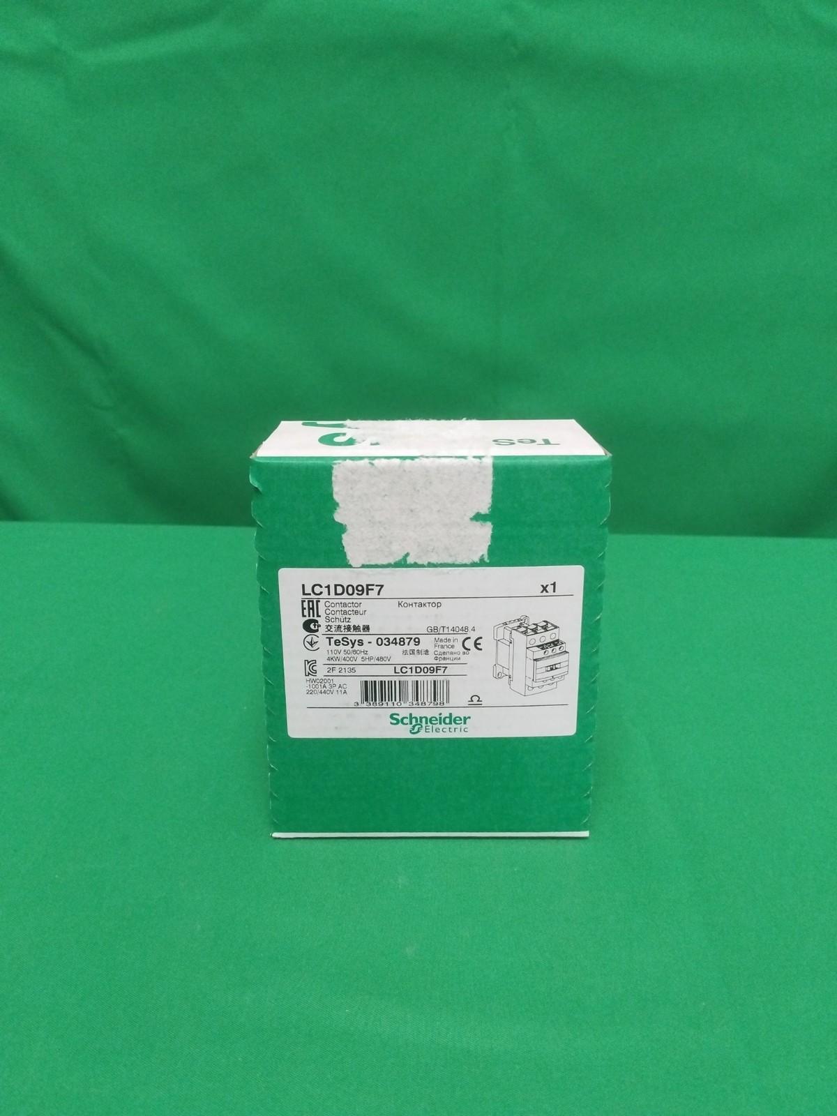 IEC contactor, TeSys Deca, nonreversing, 9A, 5HP at 480VAC, up to 100kA SCCR, 3 phase, 3 NO, 110VAC 50/60Hz coil, open style