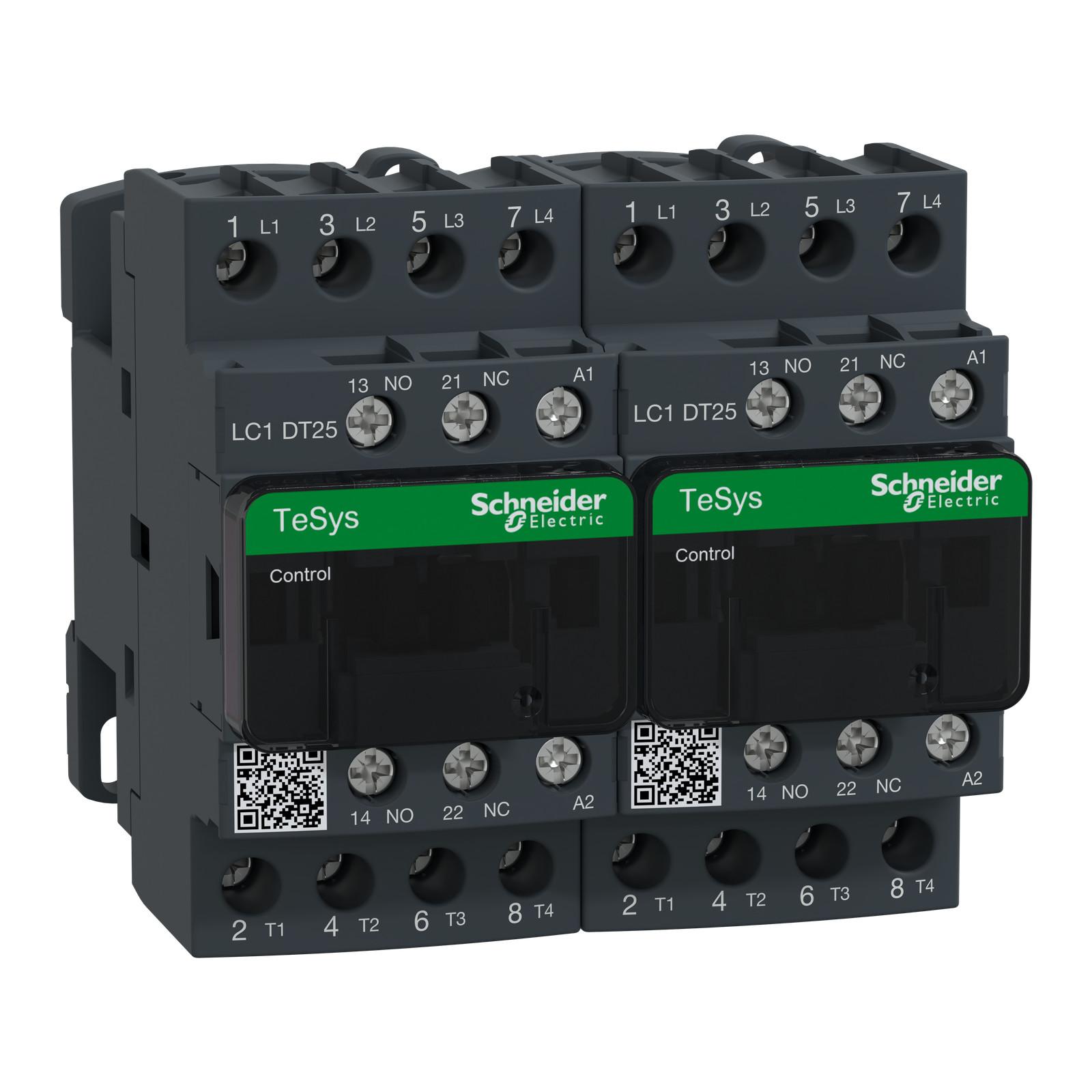 TeSys Deca changeover contactor - 4P(4 NO) - AC-1 - <= 440 V 25 A - 230 V AC coil