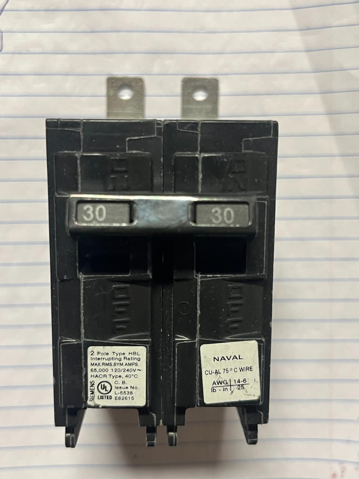 NAVAL BREAKER 30A 2P 120V 65K BL