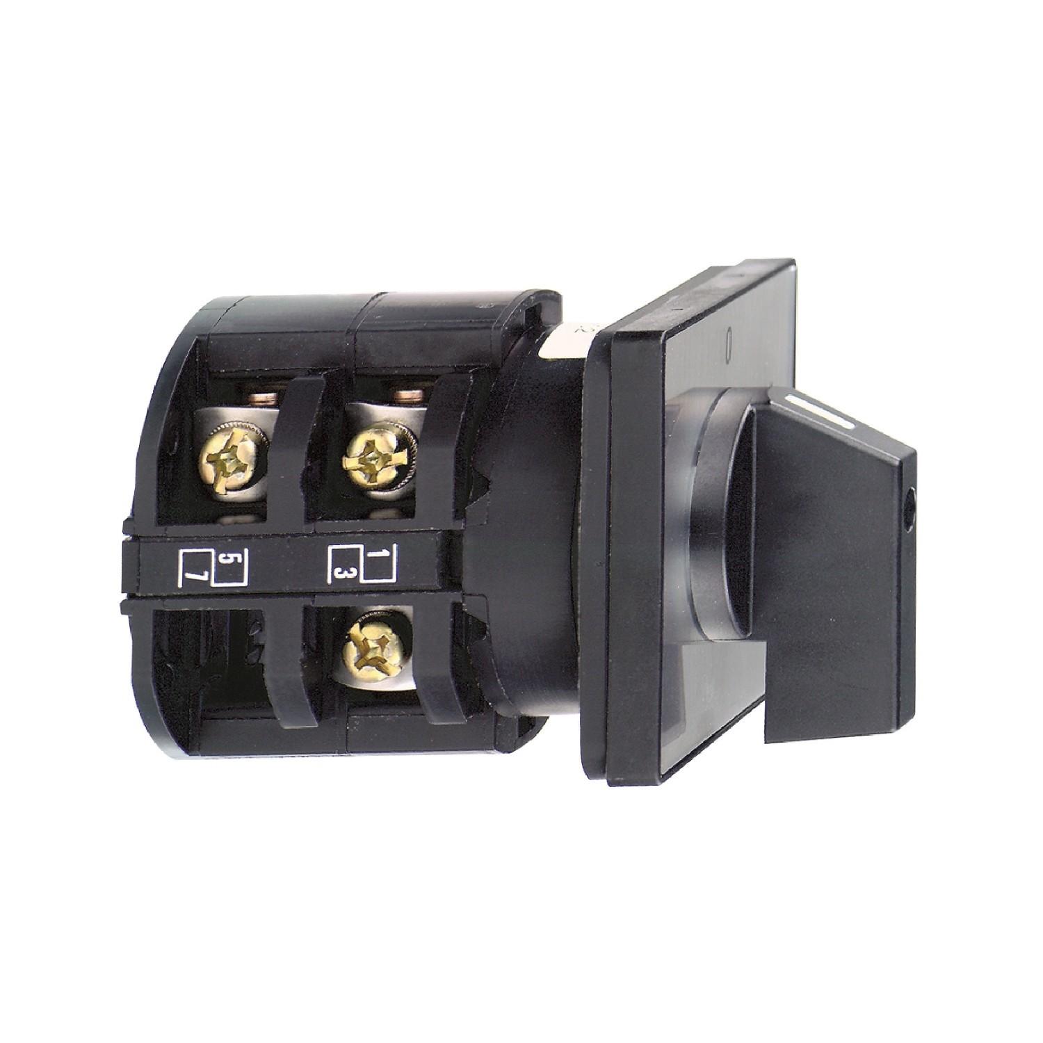 Complete cam switch, Harmony K, star-delta switch, 64 x 64mm, 3P, with off position, 60 degree angle, 32A, black marked 0-Y-delta, screw mounting