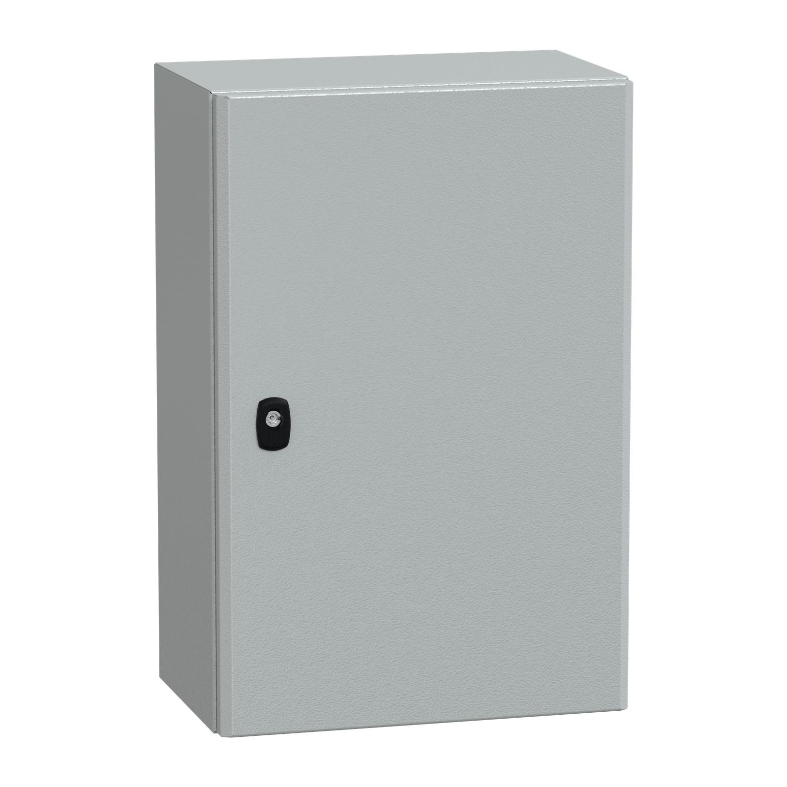 Wall mounted steel enclosure, Spacial S3D, plain door, without mounting plate, 600x400x250mm, IP66, IK10