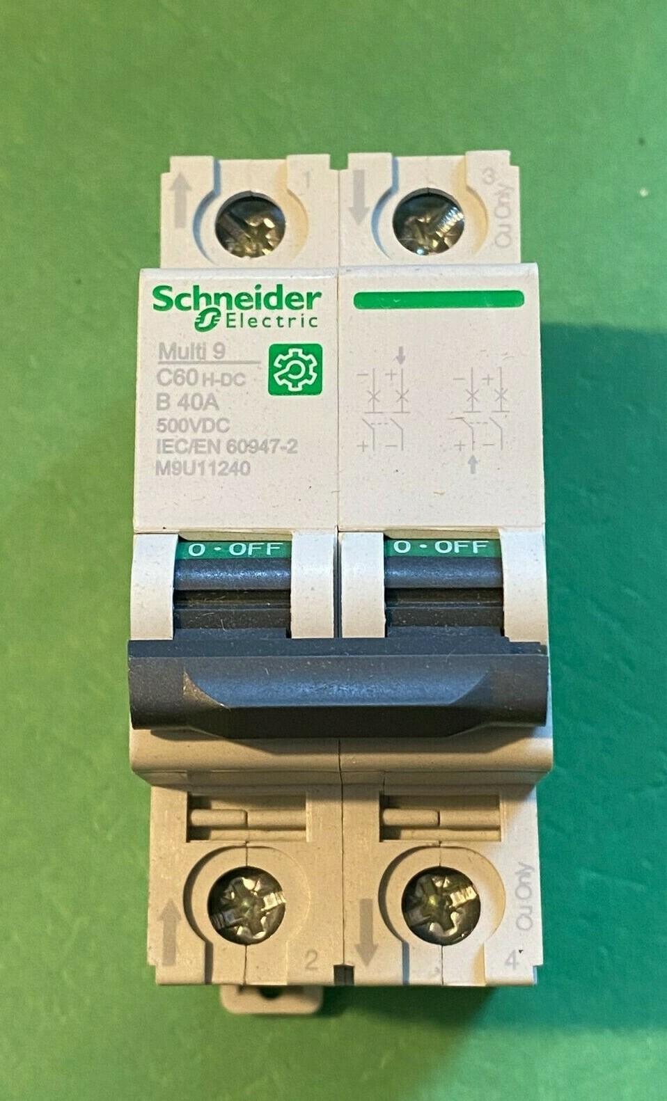 Miniature circuit breaker (MCB), Multi9 C60H-DC, 2P, 40A, B curve, 5kA (UL1077), 6kA (IEC/EN 60947-2)