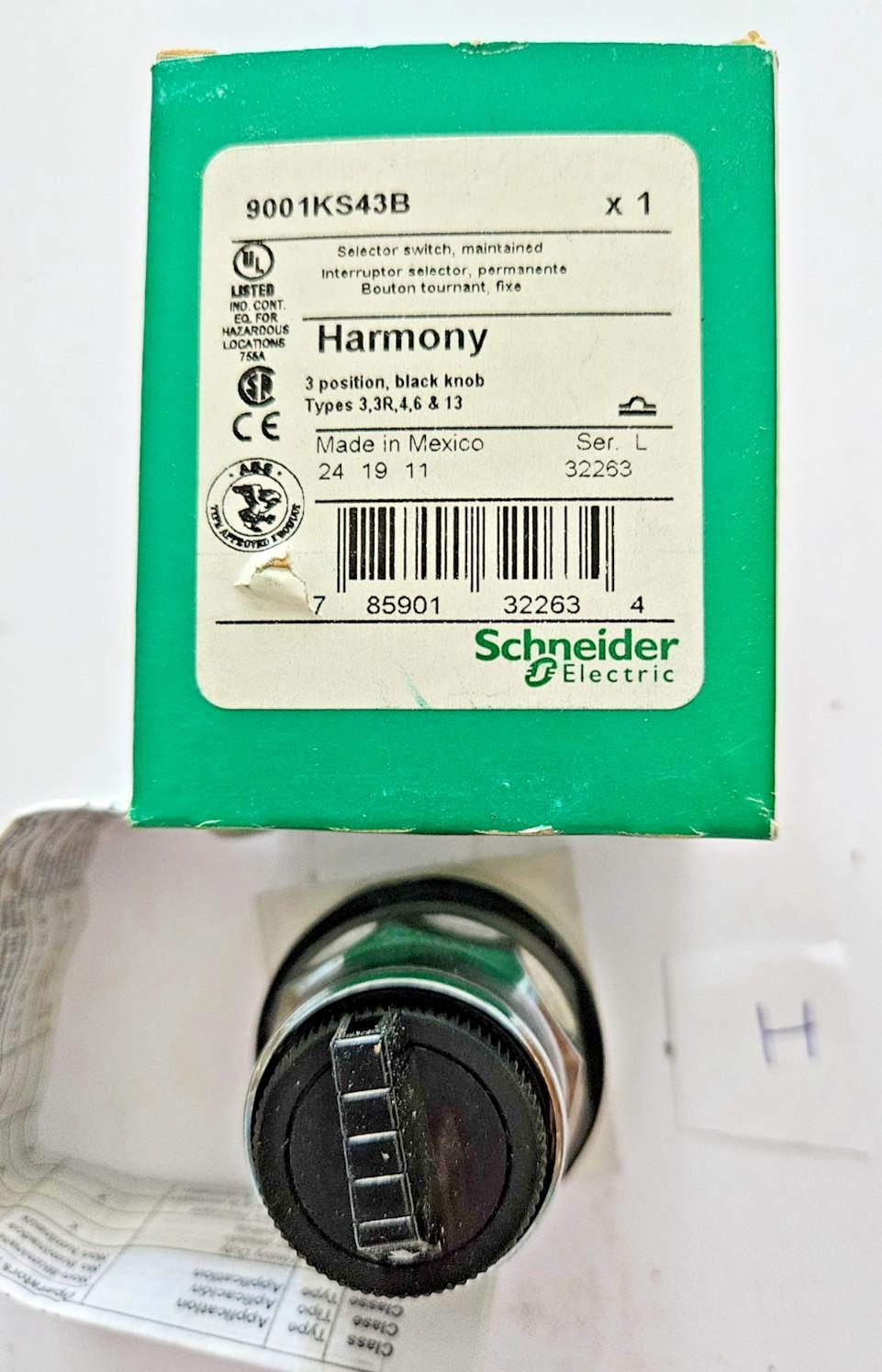 30mm Push Button, Type K, selector switch, 3 position, C cam, black knob