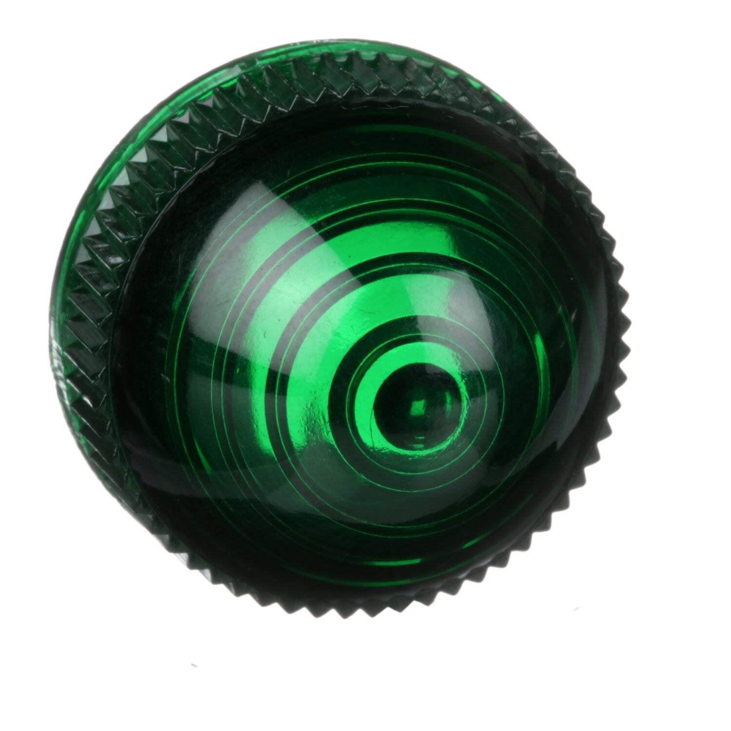 30mm Push Button, Types K or SK, pilot light lens, plastic domed, green