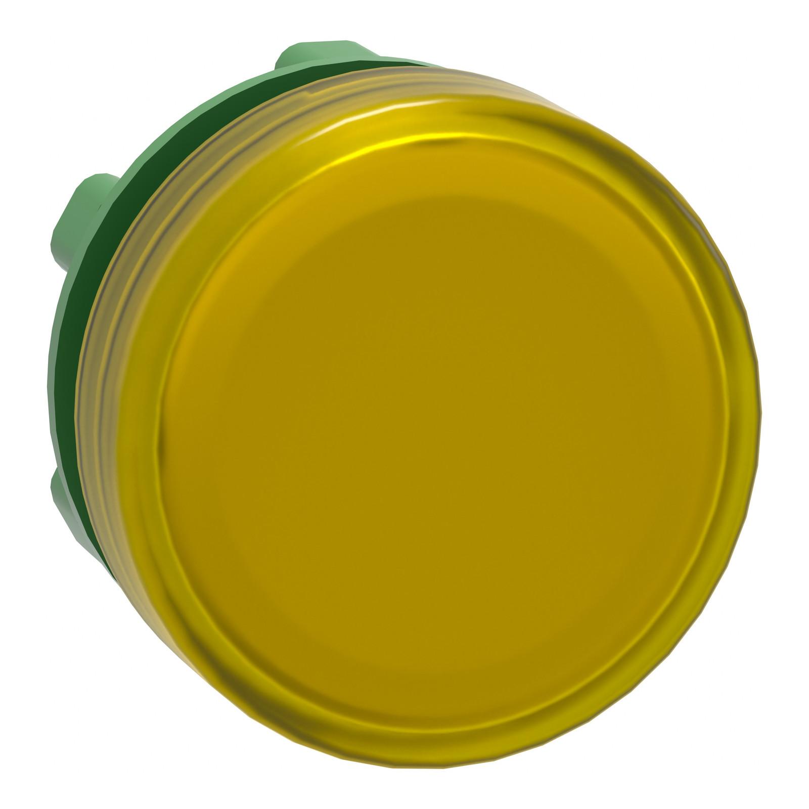 Head for pilot light, Harmony XB5, plastic, yellow, 22mm, universal LED, plain lens