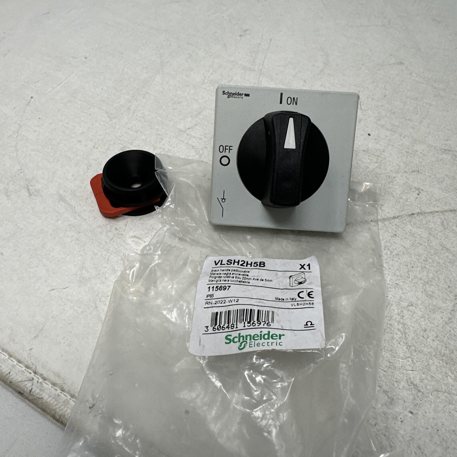 Disconnect switch, TeSys VLS, protruding rotary handle, hole mounting, 65x65mm, black handle, 5mm shaft