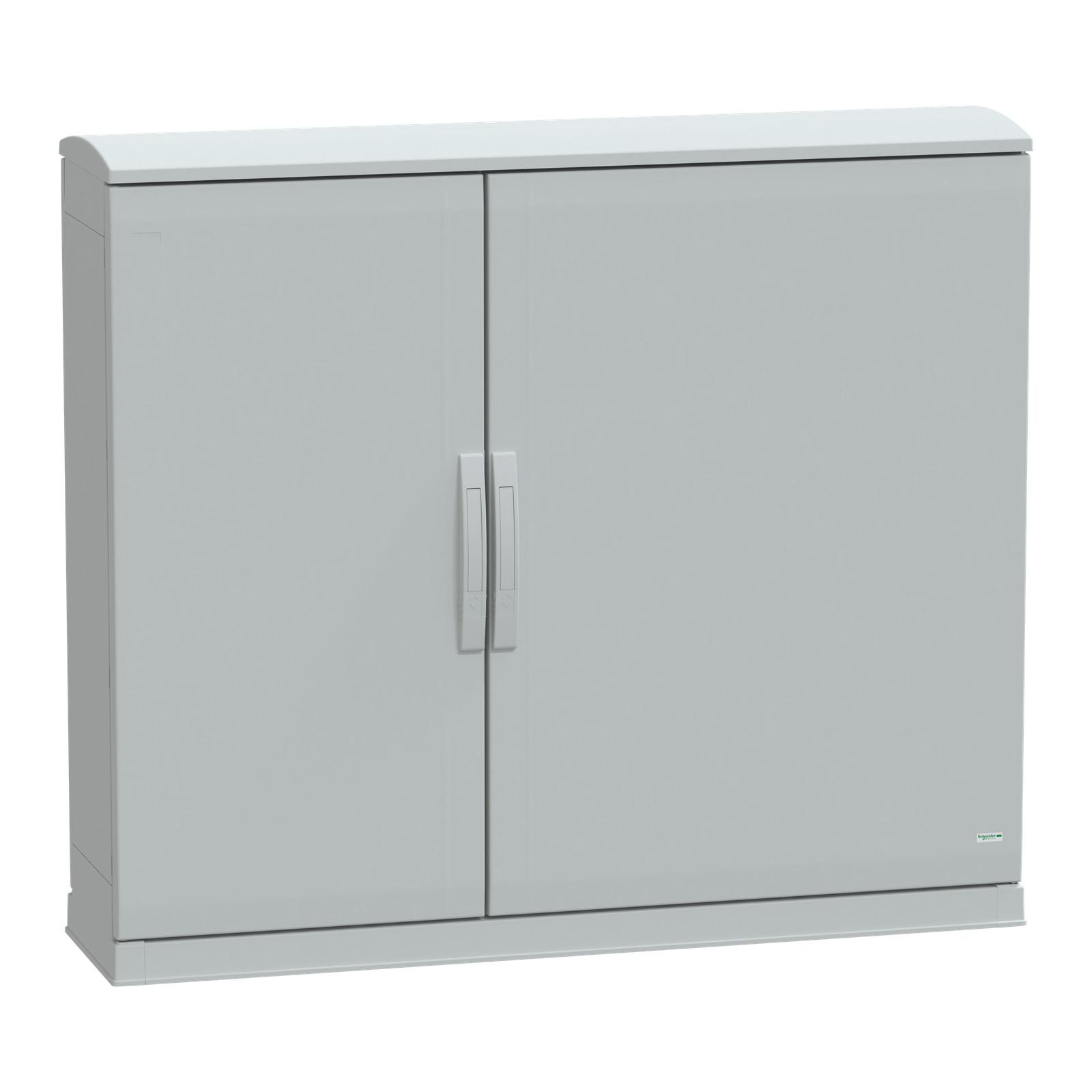 Floor standing polyester enclosure, Thalassa PLA, open bottom, ventilated canopy, 1000x1250x320mm, IP44, IK10