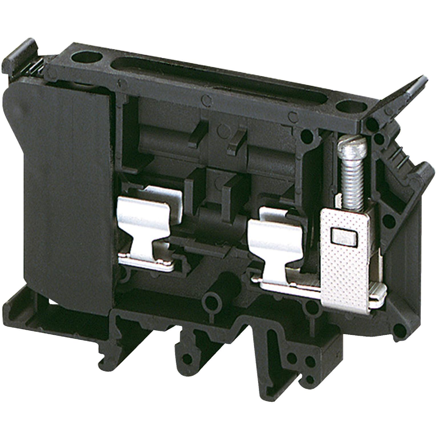 Terminal Blocks, Linergy, fused block, 10A, 600V, screw terminal, for 6.3X32mm fuse, 2 points, black