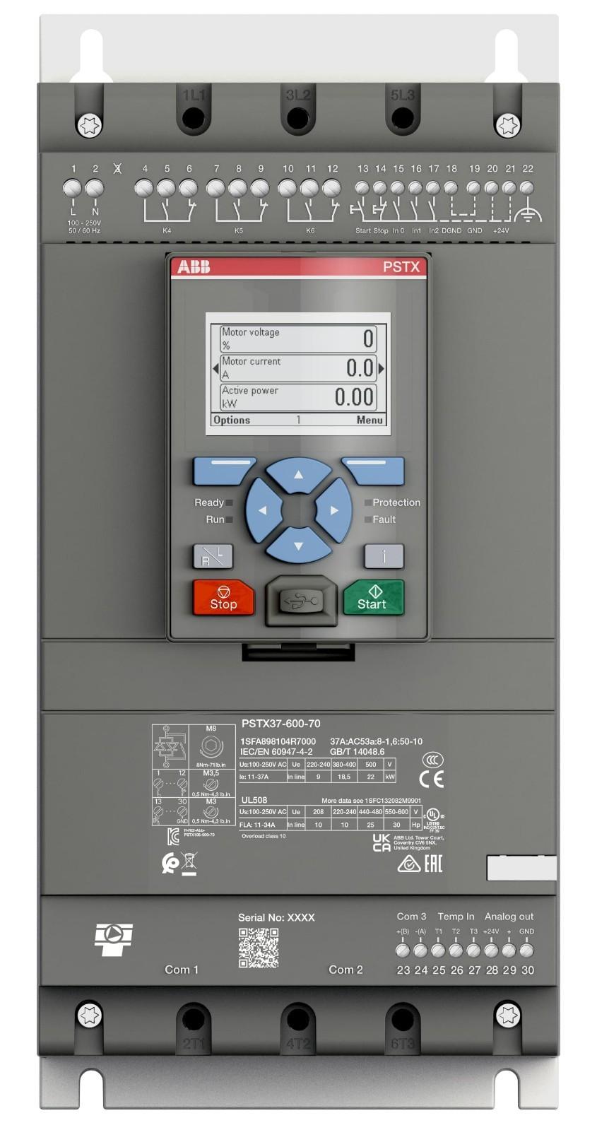 PSTX37-600-70 Softstarter - 37 A - 208 ... 600 V AC