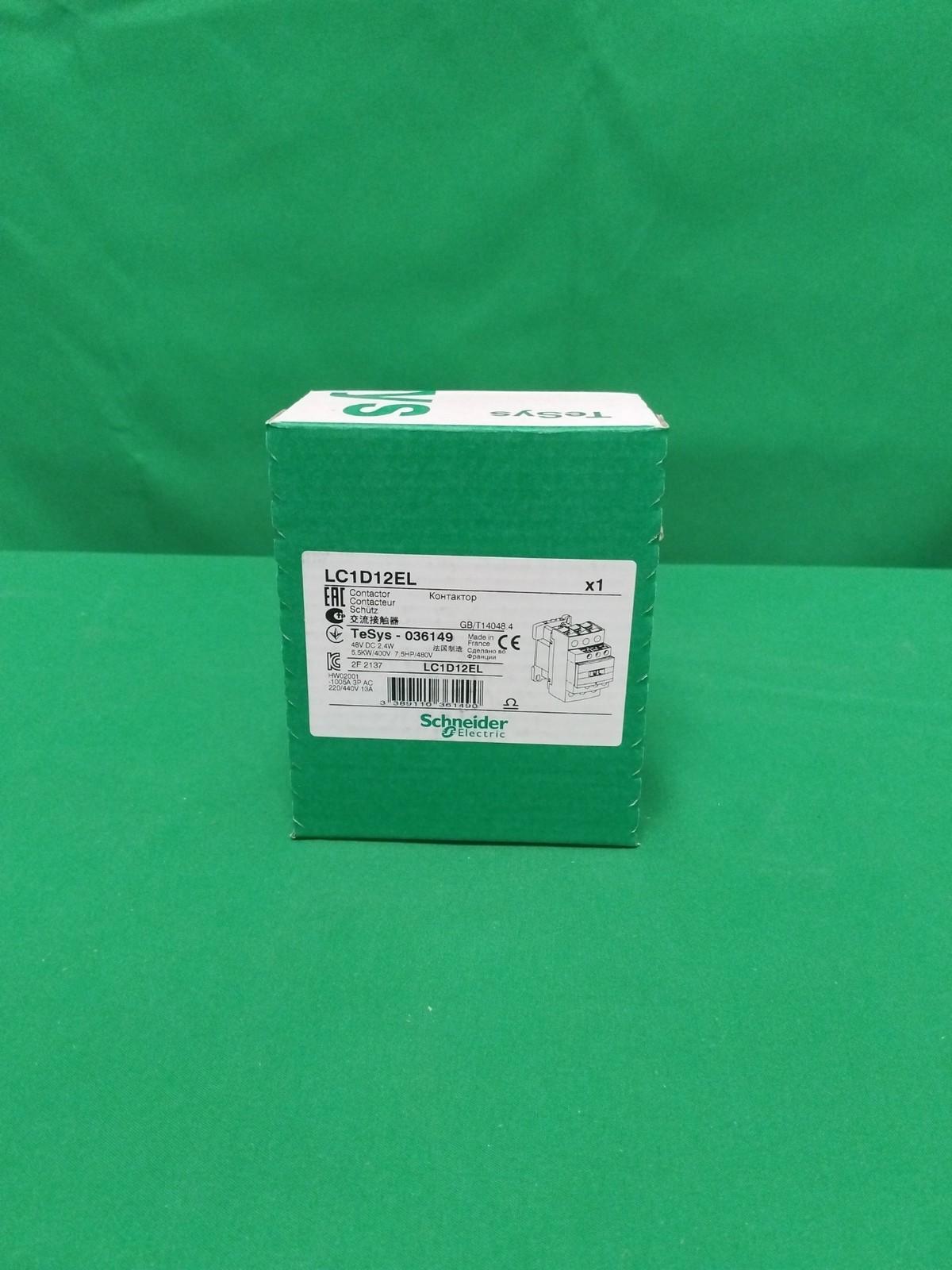 IEC contactor, TeSys Deca, nonreversing, 12A, 7.5HP at 480VAC, up to 100kA SCCR, 3 phase, 3 NO, low consumption 48VDC coil