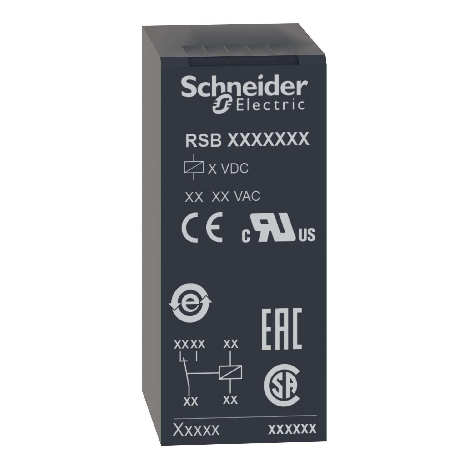 interface plug-in relay, Harmony electromechanical relays, 8A, 2CO, 230V AC