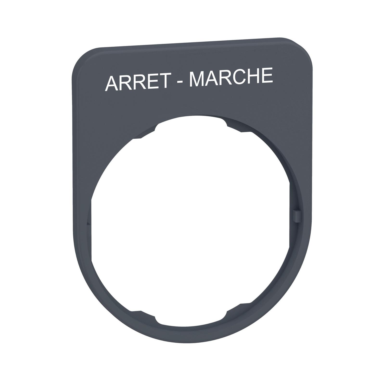legend plate with arret-marche marking for flush color plated grey