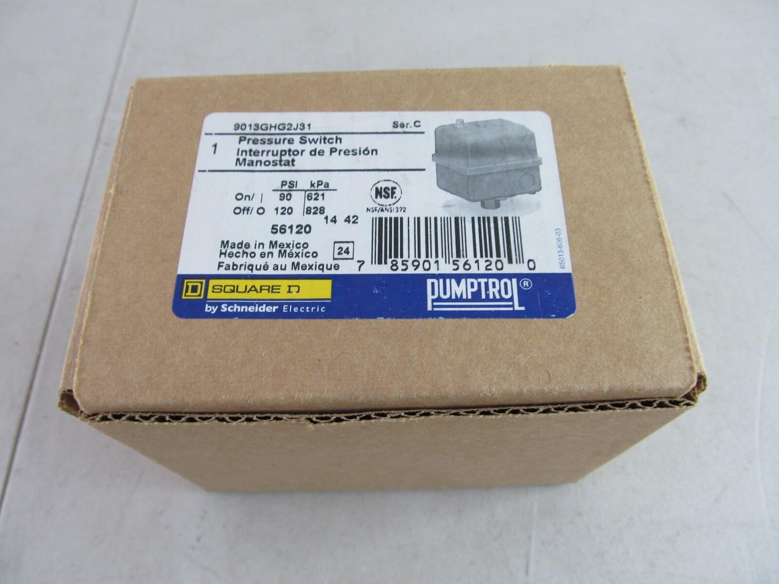 Square D Pumptrol, pump or compressor switch 9013GH, adjustable diff., 90 120 PSI