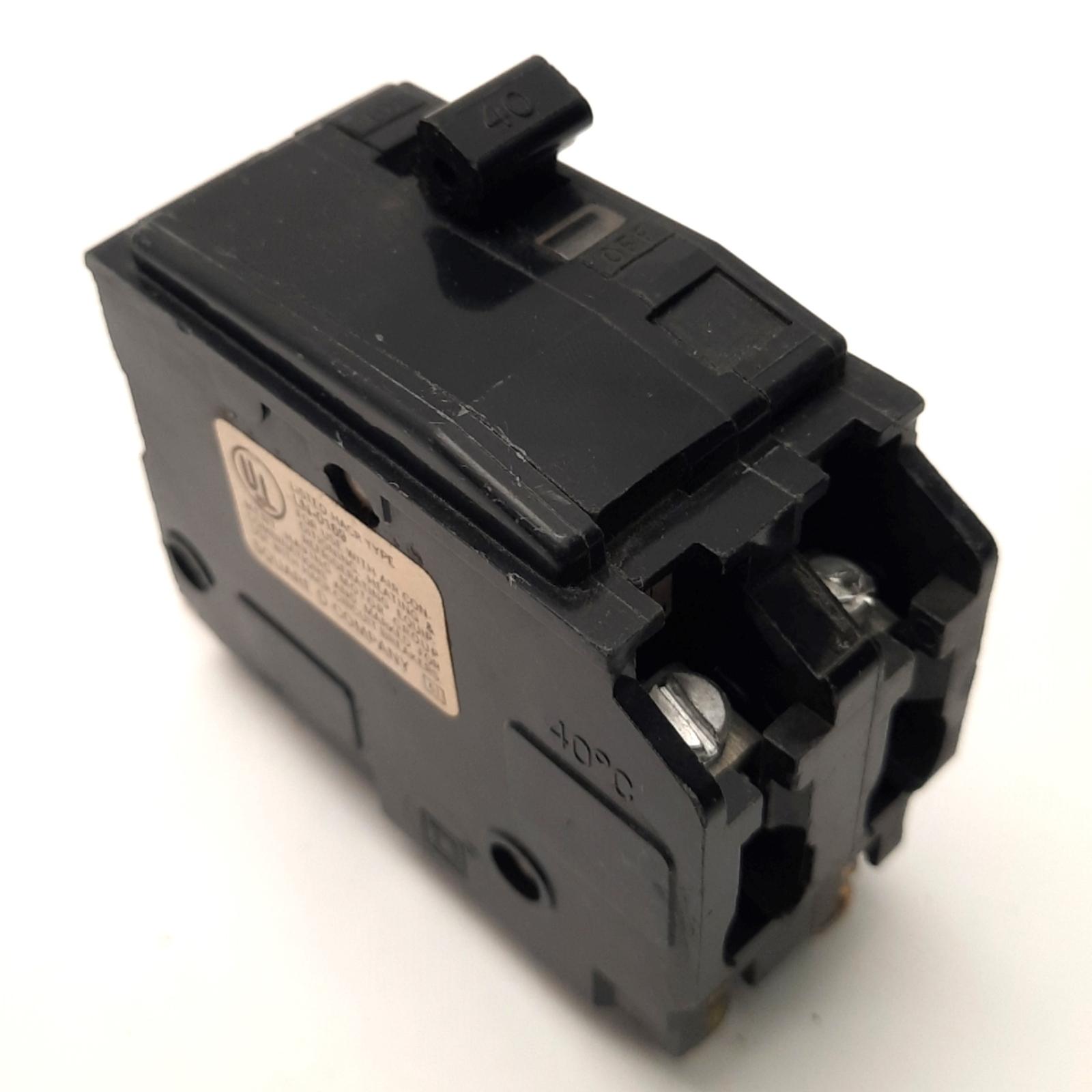 Mini circuit breaker, QO, 40A, 2 pole, 120/240VAC, 10kA, bolt on mount