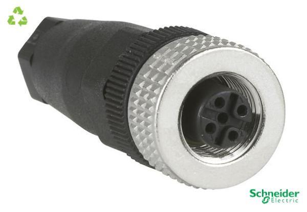 Female, M12, 4 pin, straight connector, cable gland Pg 7