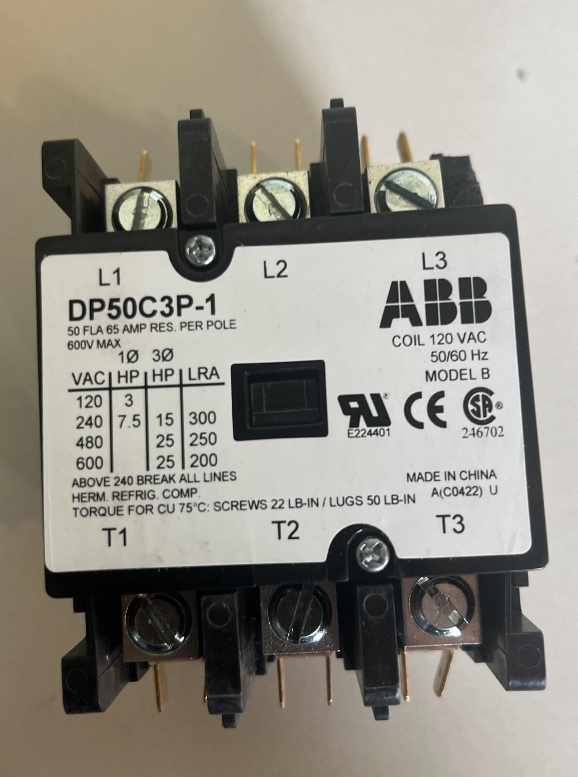 DP CONTR, 50A,3P,120VAC