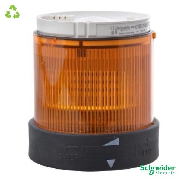 Indicator bank, Harmony XVB, illuminated unit, plastic, orange, 70mm, flashing, for bulb or LED, 24V AC, 24...48V DC