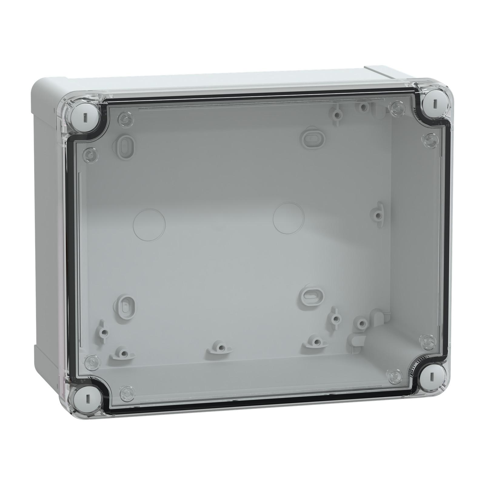 PC box IP66 IK08 RAL7035 Int.H225W175D100 Ext.H241W194D105 Transparent cover H40