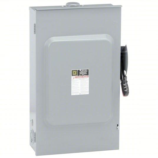 Safety switch, heavy duty, non fusible, 200A, 3 wire, 3 pole, 150hp, 600VAC/DC, NEMA 3R, bolt on hub provision