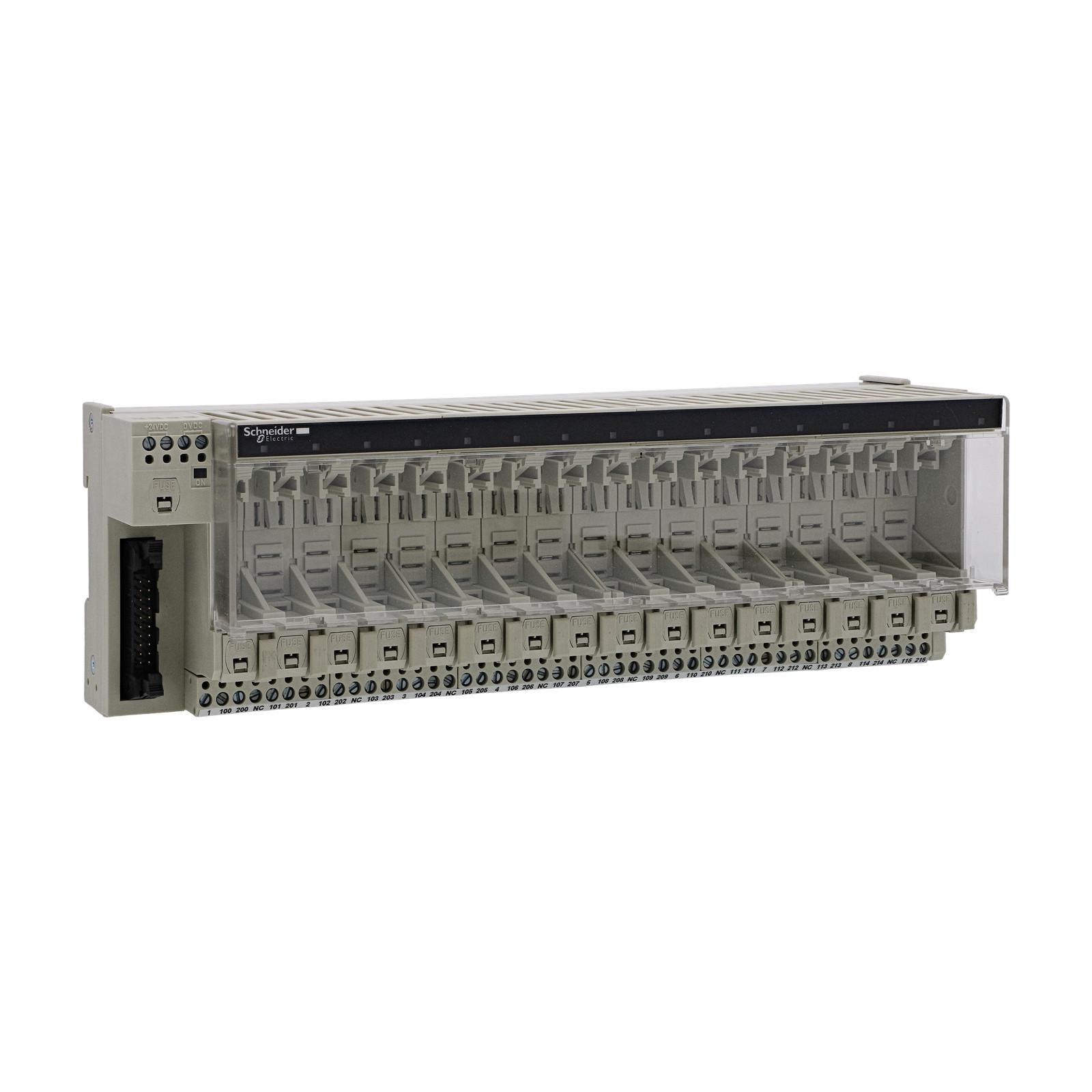 sub-base for plug-in relay ABE7 - 16 channels - fuses - isolator - relay 12.5 mm