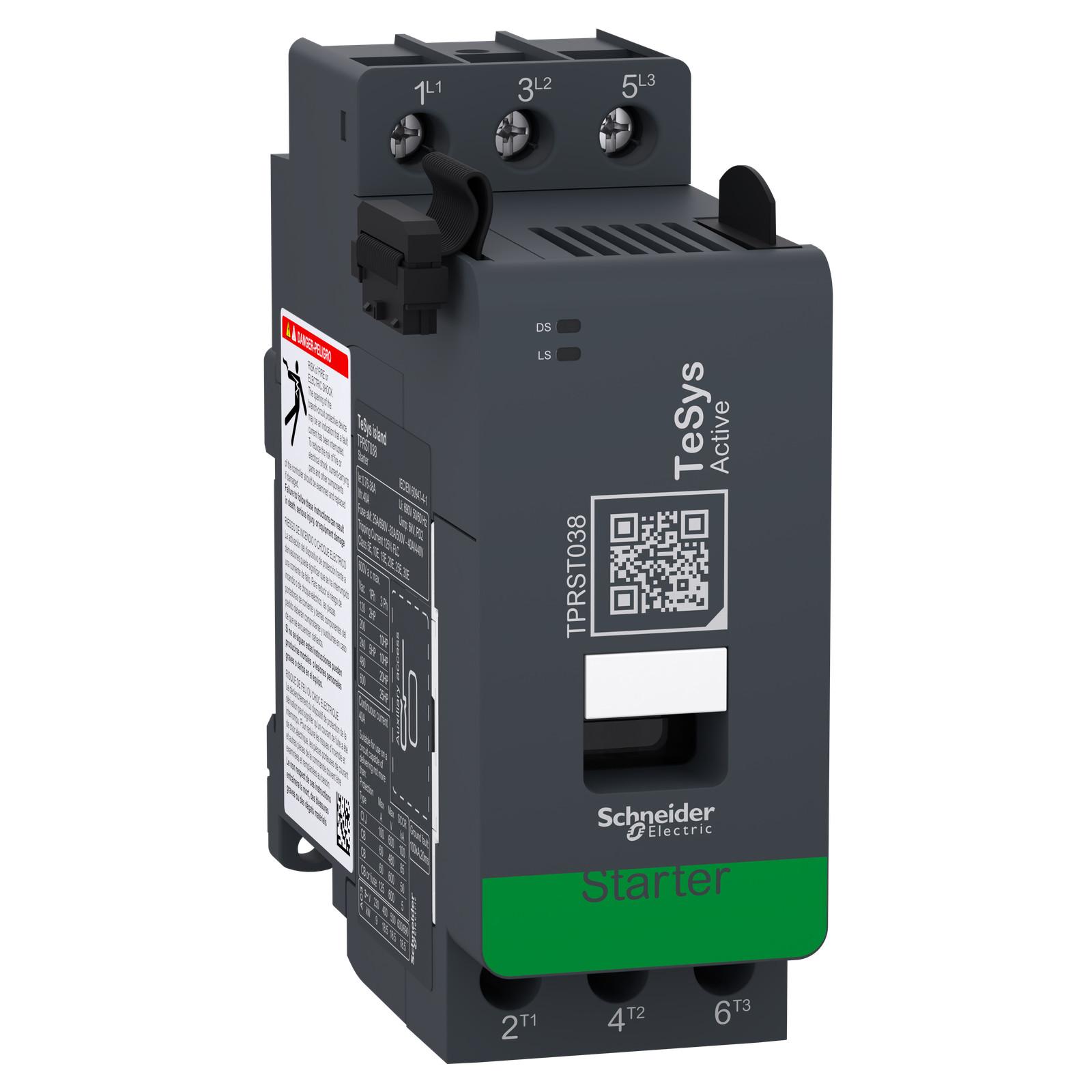 Motor starter, TeSys island, 40A at AC-1, 38A at AC-3, 18.5kW, 20hp, DOL type