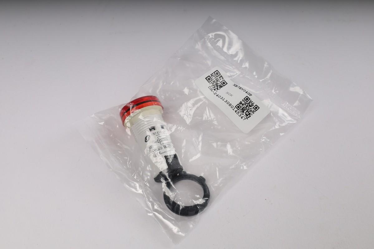 Monolithic pilot light, Harmony XB7, plastic, red, 22mm, integral LED, 110...120V AC