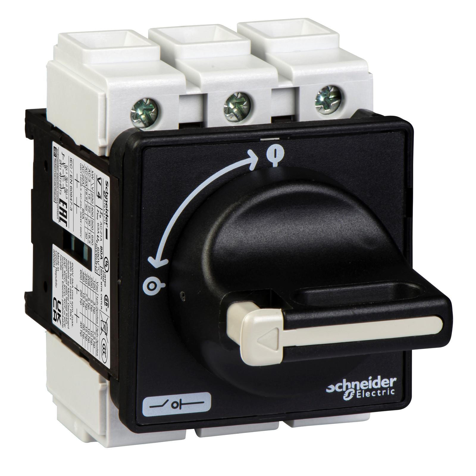 Switch disconnector,TeSys Control,for ON/OFF,80A,4 screws fixing,for mountingfor mounting on door
