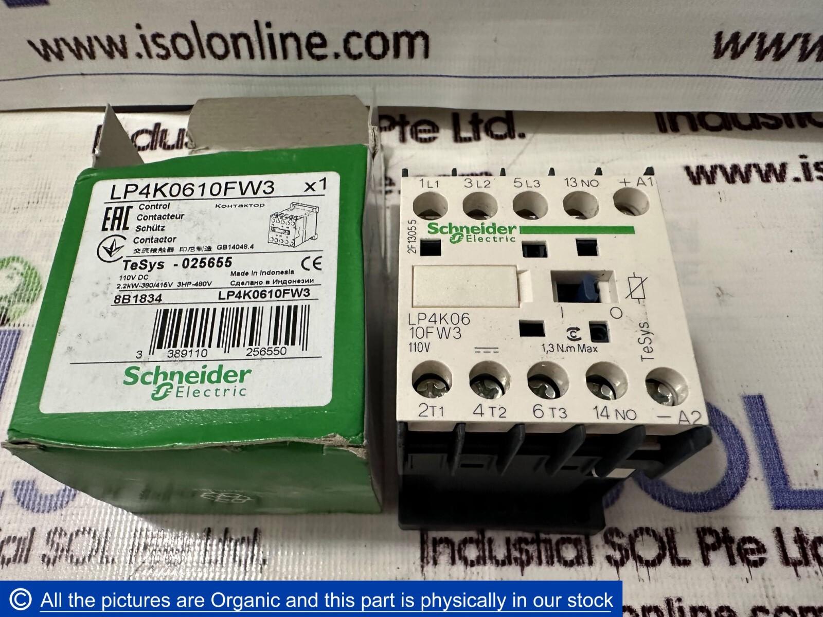 Contactor, TeSys K, 3P, AC-3, lt or eq to 440V, 6A, 1 NO aux, 110VDC coil