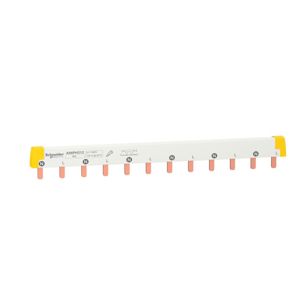 Acti9 - comb busbar - 1L+N - 18 mm pitch - 12 modules - 100 A