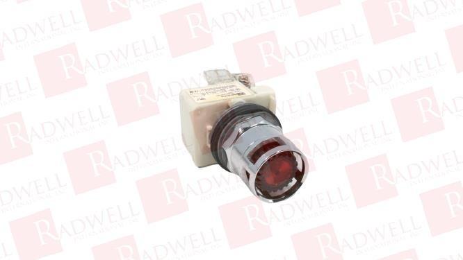 Illuminated push-button, Harmony 9001K, metal, metal guard flush, red, 30mm, spring return, 24-28V, 1 C/O