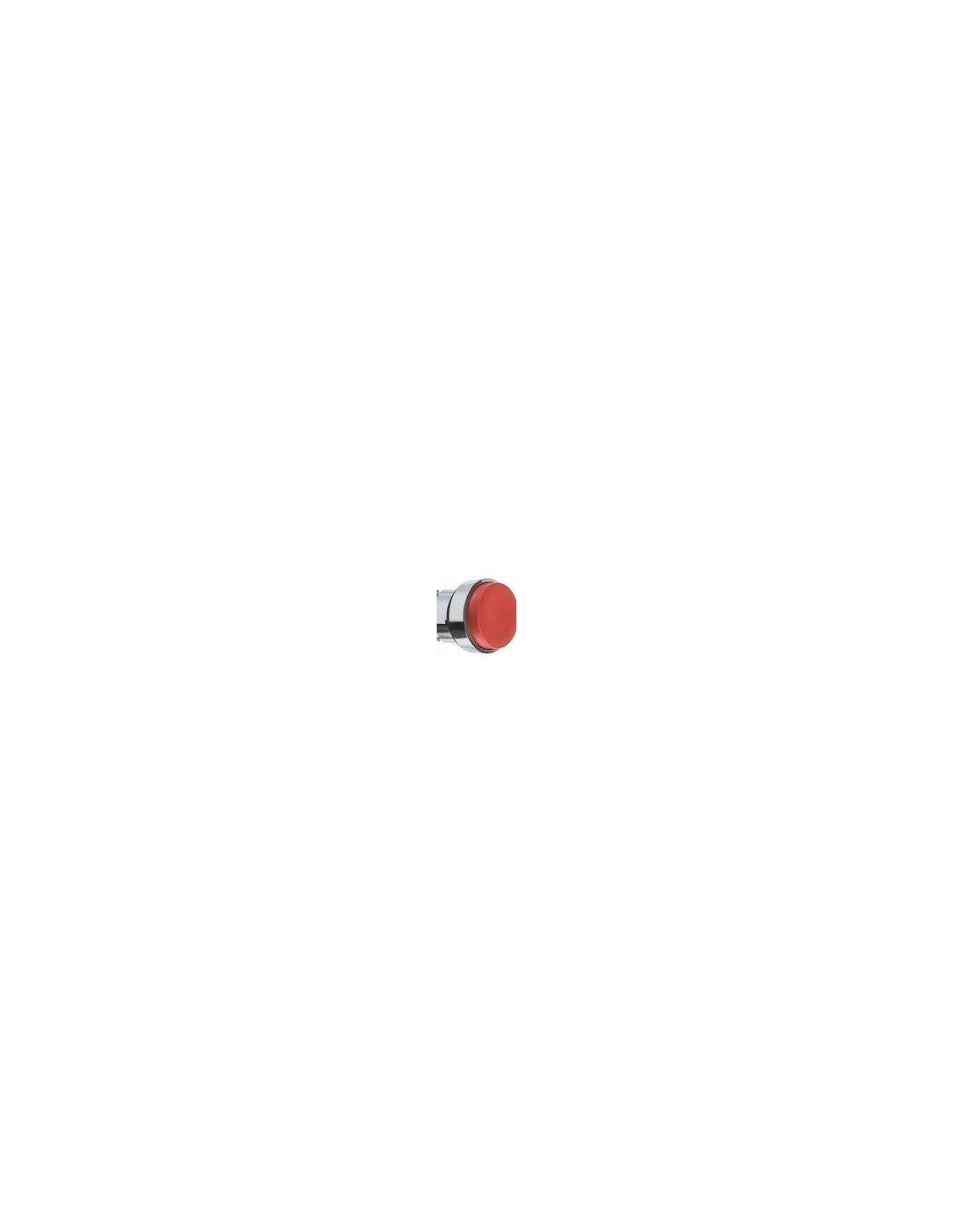 Head for illuminated push button, Harmony XB4, metal, red projecting, 22mm, push-push, unmarked