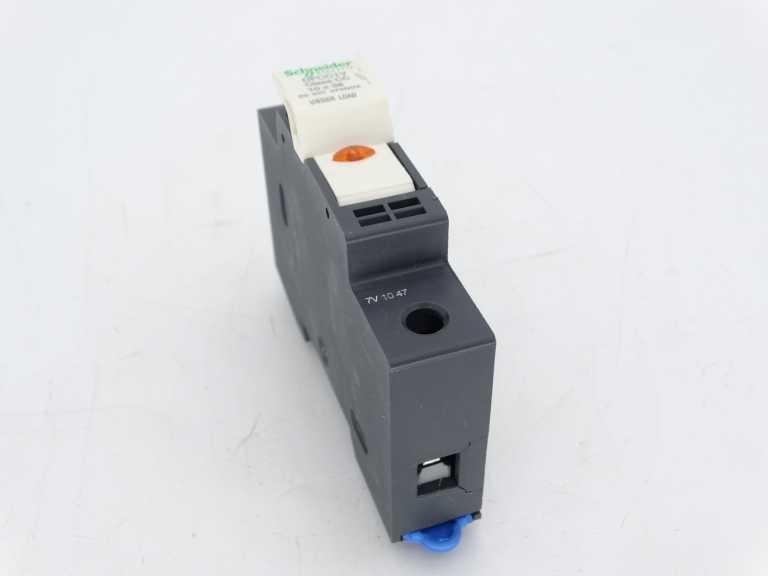 Fuse carrier, TeSys DF, 1P, 30A, 600VAC, fuse class CC, blown fuse indicator