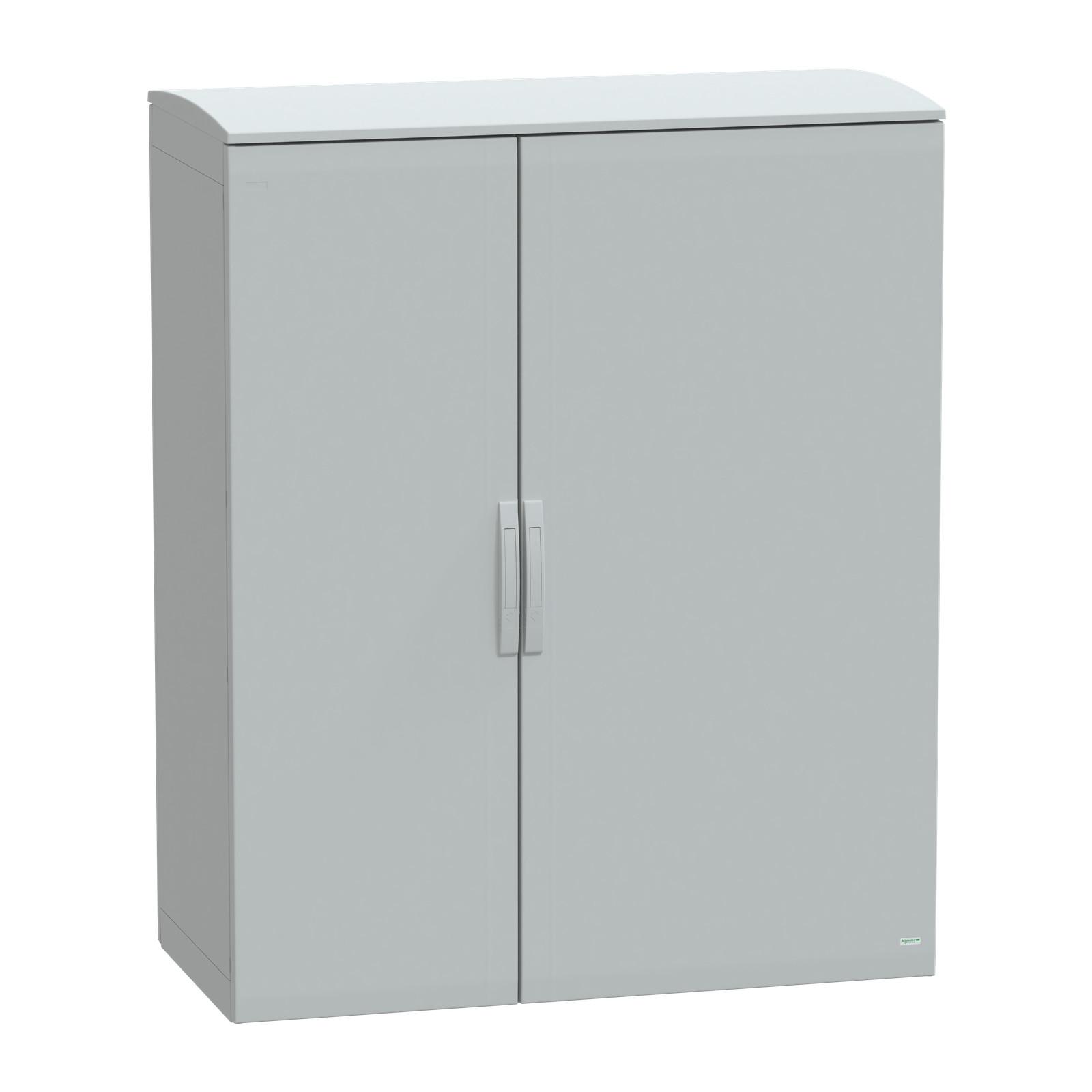 Floor standing polyester enclosure, Thalassa PLA, plain door, ventilated canopy, 1500x1250x620mm, IP44, IK10