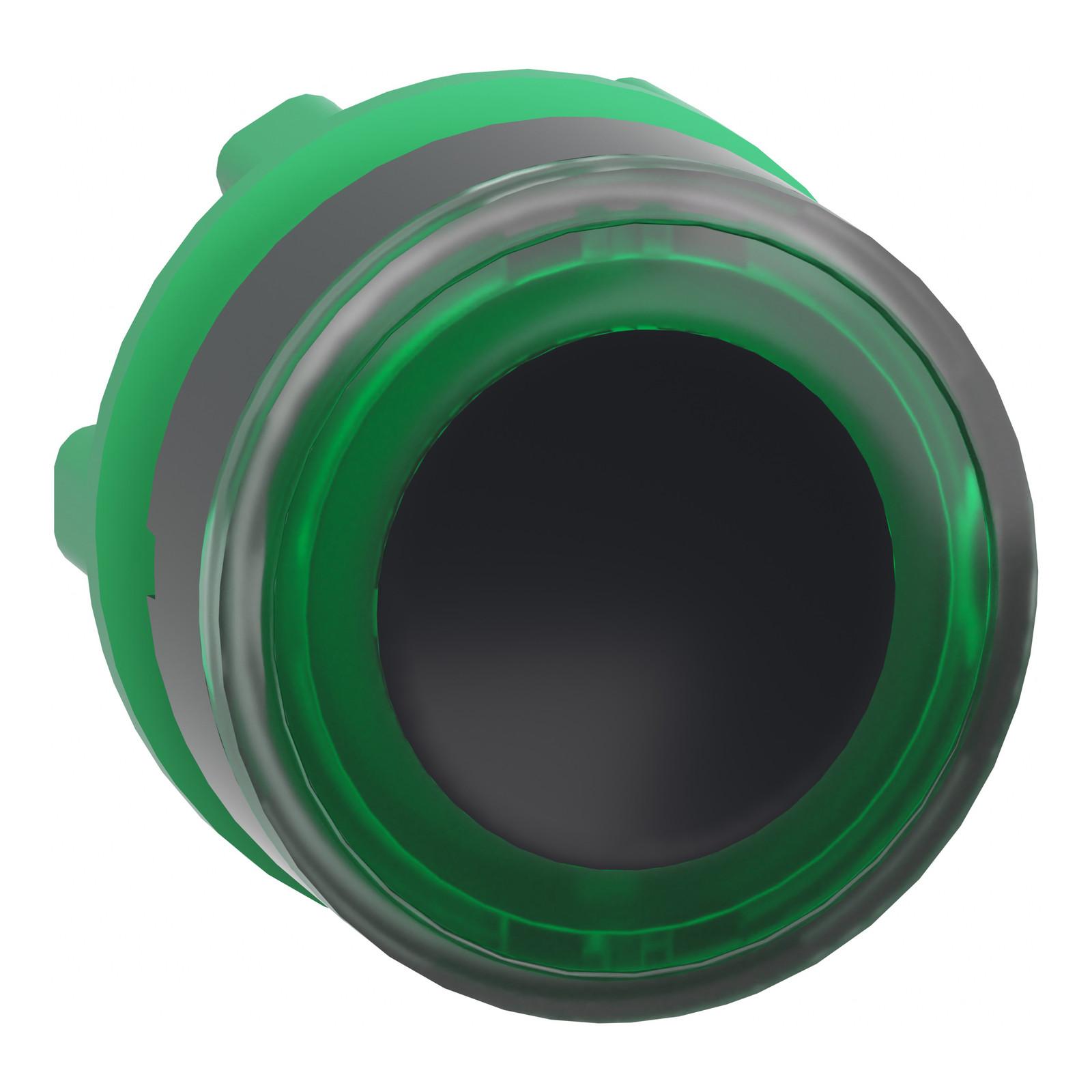 Head for illuminated push button, Harmony XB5, green flush, 22mm, universal LED, spring return, illuminated ring