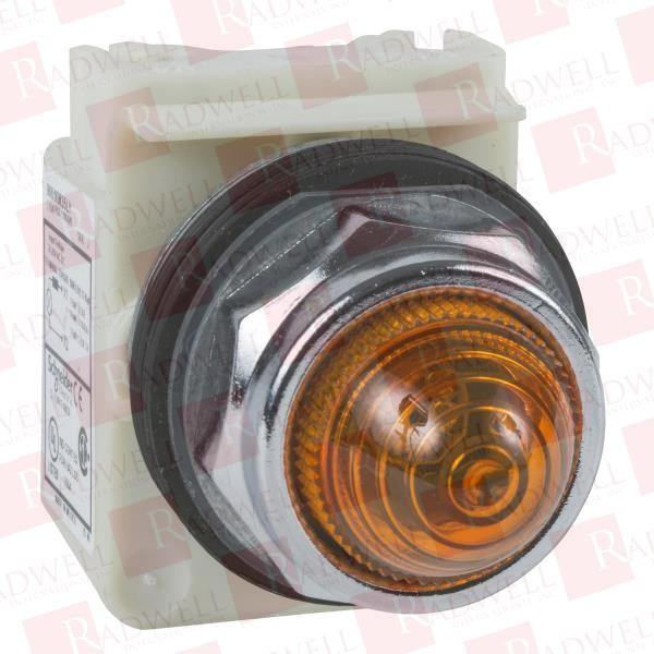 Pilot light, Harmony 9001K, metal, polycarbonate, domed, amber, 30mm, 380-480V