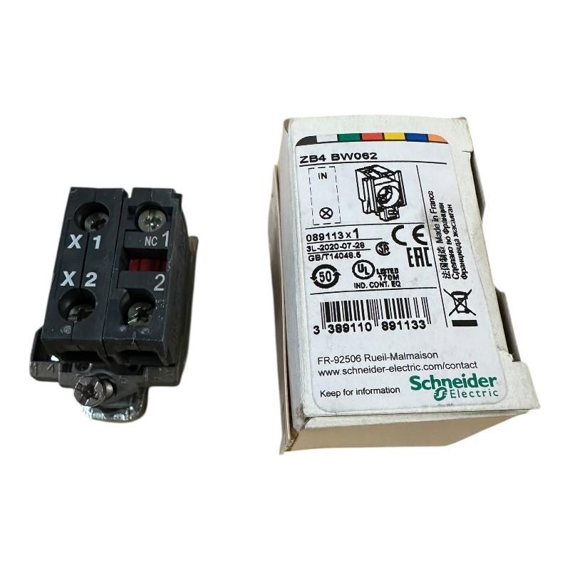 Complete body/contact assembly and light block, Harmony XB4, metal, for BA9s bulb, 250V, 1NC