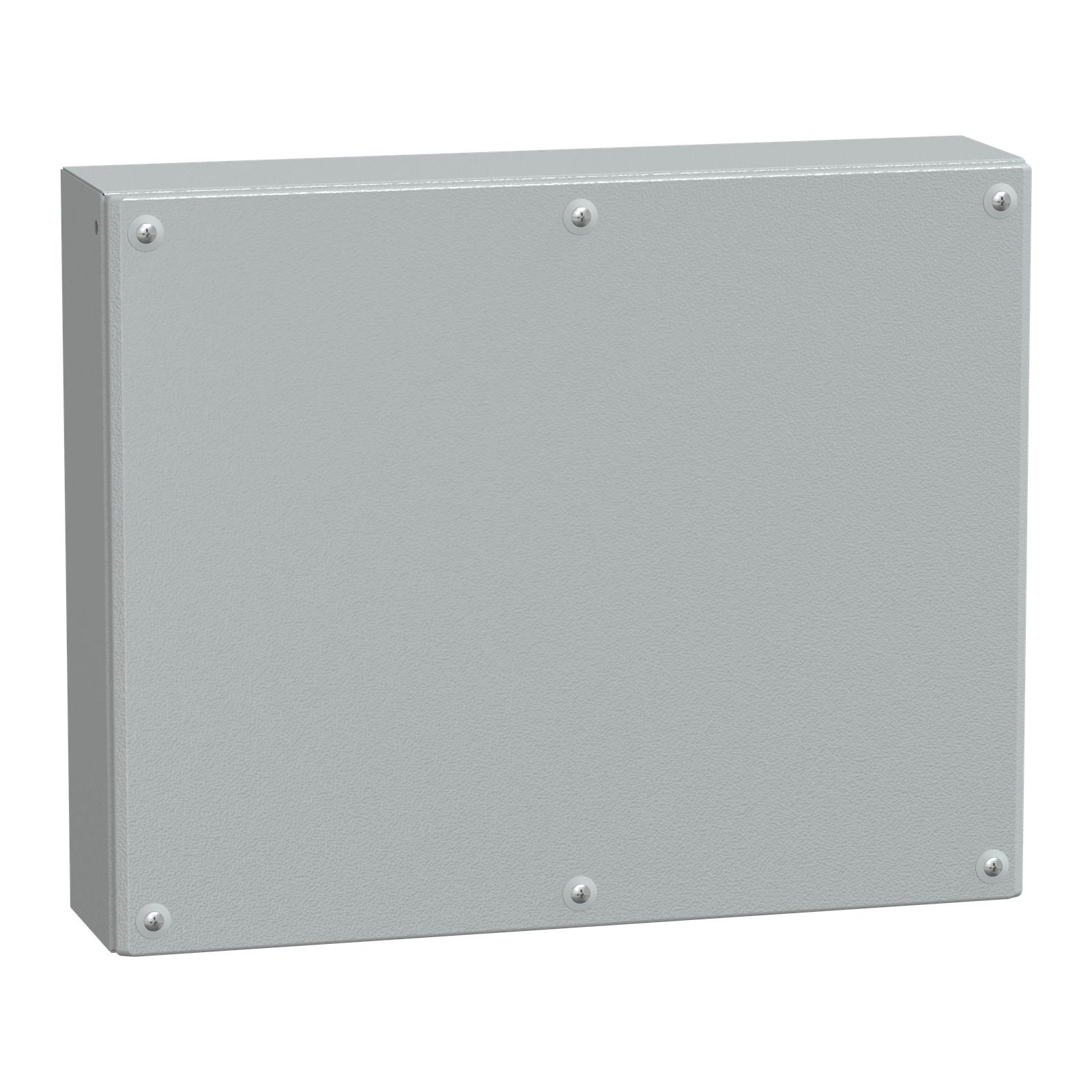 Metal industrial box plain door H400xW500xD120 IP66 IK10 RAL 7035