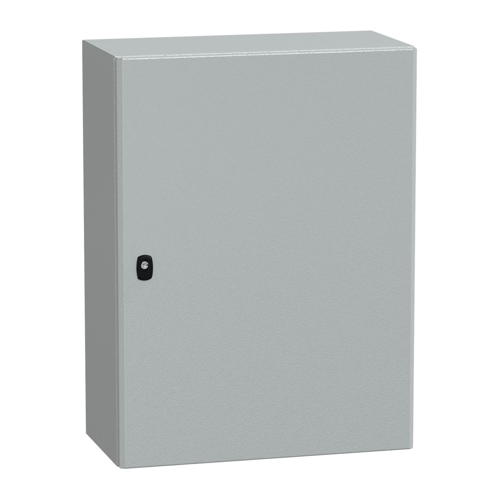 Wall mounted steel enclosure, Spacial S3D, plain door, with mounting plate, 800x600x300mm, IP66, IK10