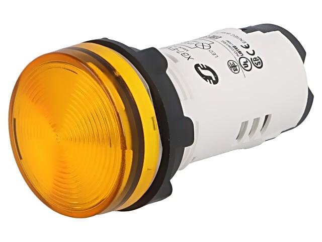 Monolithic pilot light, Harmony XB7, plastic, orange, 22mm, integral LED, 230...240V AC